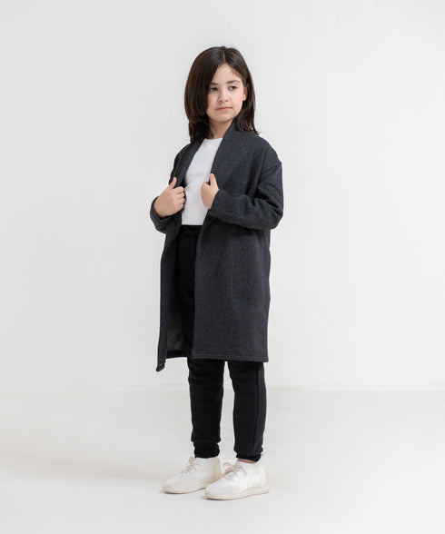 Girls' Overlap Fleece Cardigan